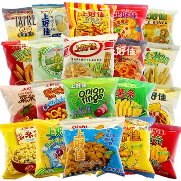 优选散装食品 上好佳虾片薯片50包组合，儿童零食的批发新选择
